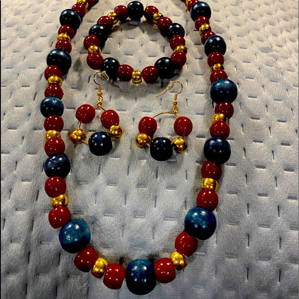 Colorful wood bearded jewelry